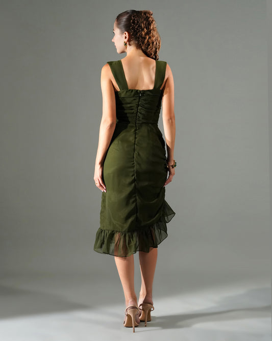 OLIVE OASIS DRESS INSPIRED BY AVNEET KAUR'S LOOK