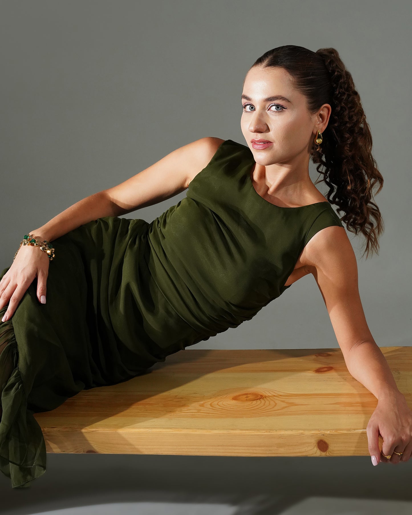 OLIVE OASIS DRESS INSPIRED BY AVNEET KAUR'S LOOK