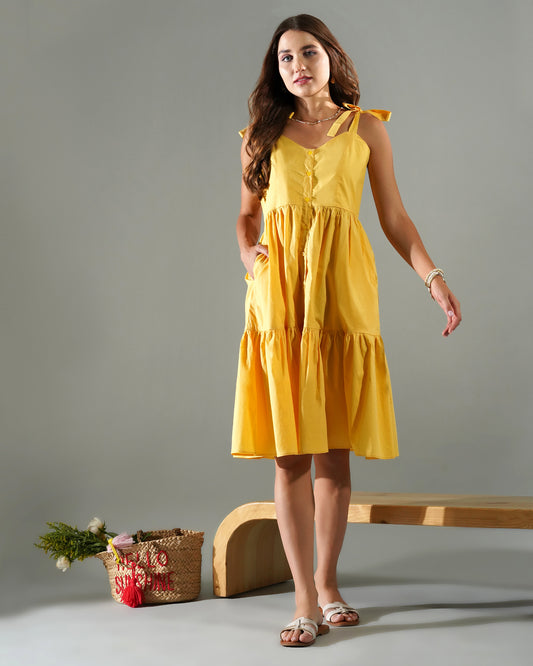 SUNSHINE CHARM POPLIN DRESS ISNPIRED BY JANHVI KAPOOR'S LOOK