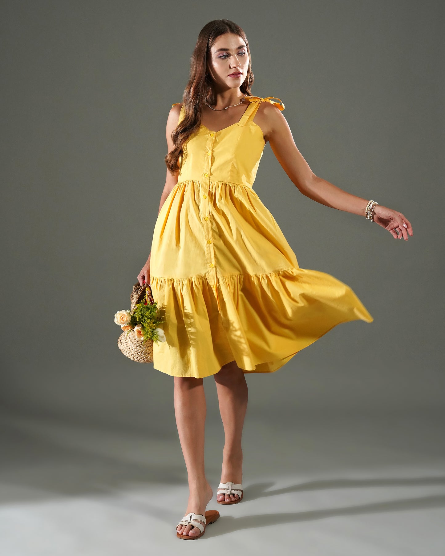 SUNSHINE CHARM POPLIN DRESS ISNPIRED BY JANHVI KAPOOR'S LOOK