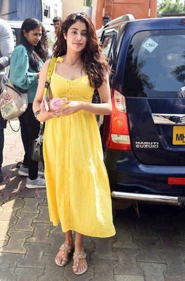 SUNSHINE CHARM POPLIN DRESS ISNPIRED BY JANHVI KAPOOR'S LOOK