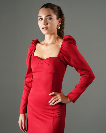 SCARLET SIREN DRESS INSPIRED BY YAMI GAUTAM'S LOOK