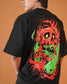 Fire Skull Drop-Shoulder Sleeves Oversized T-shirt